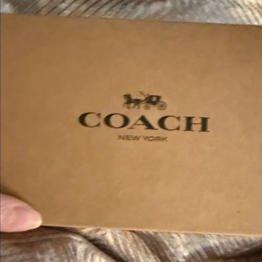 Coach Mini Cross Body Bag in Brown and Cream with Gold Chain - Picture 8 of 10